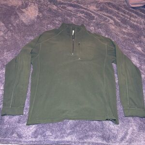 Men's L.L. Bean Green Quarter-Zip Fleece Sweater